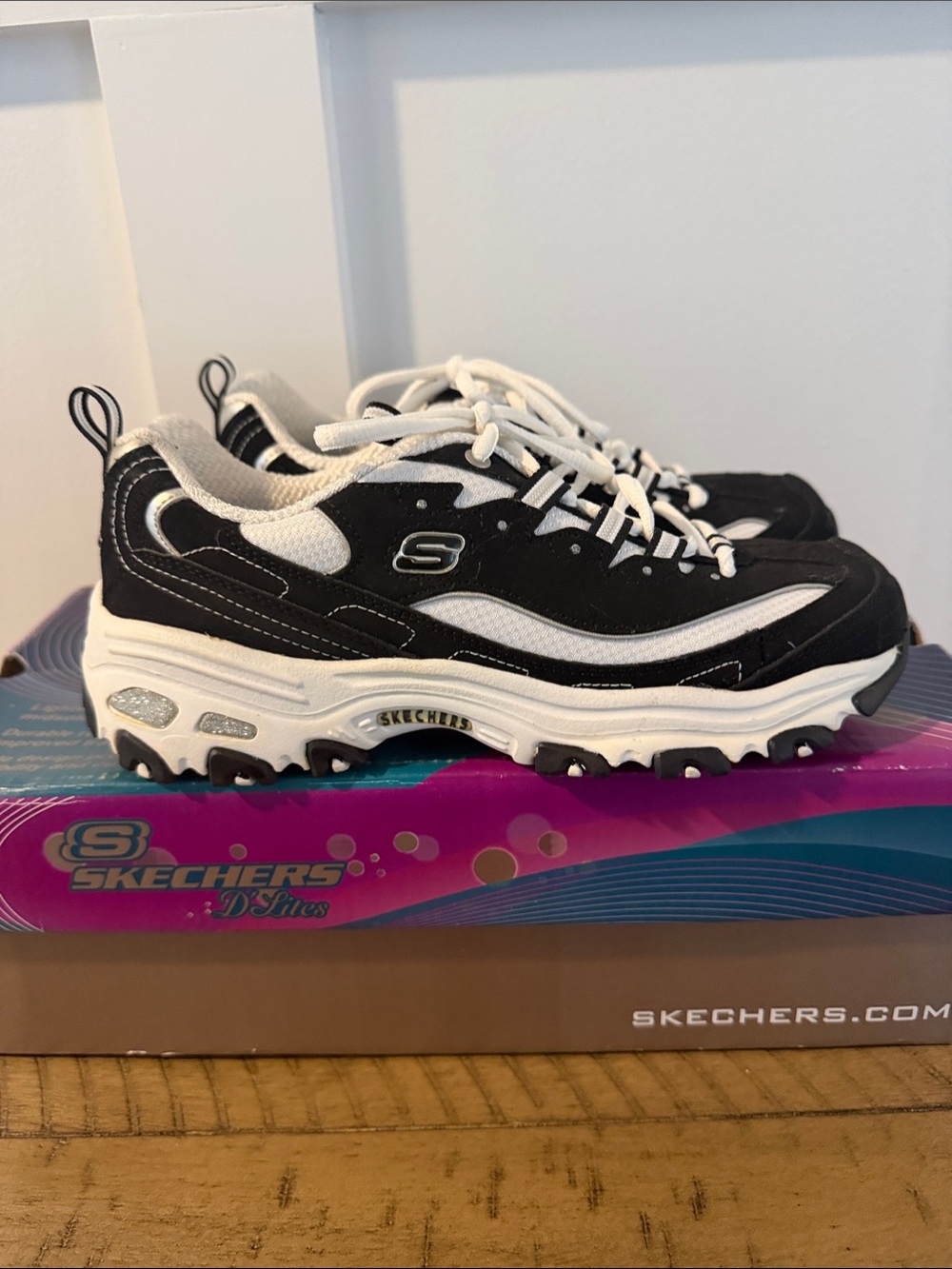 Skechers Black and White Women's Chunky Sneakers